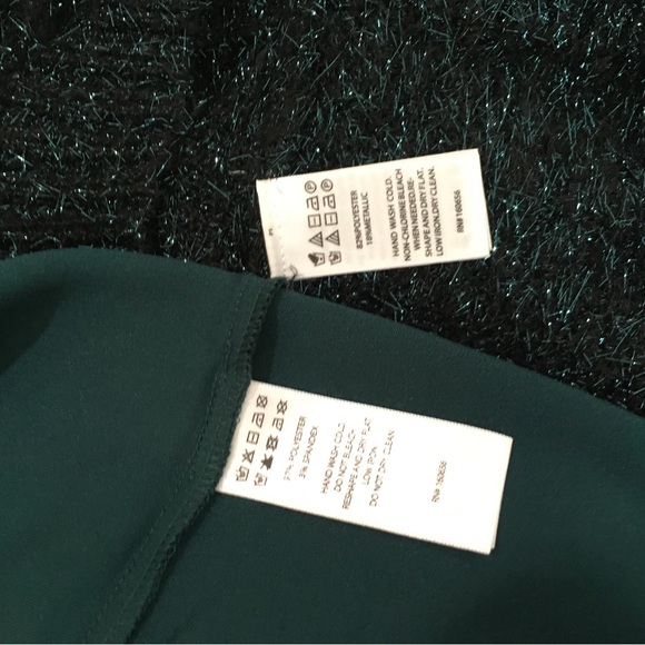 NWT Rachel Zoe 2-Pc Set Dark Green Short Sleeve Sweater Satin Midi Skirt Women S - Picture 7 of 7